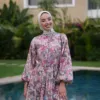 Flower Bombe Dress Céléria – robe longue femme modeste, vue 5