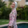 Flower Bombe Dress Céléria – robe longue femme modeste, vue 6