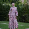 Flower Bombe Dress Céléria – robe longue femme modeste
