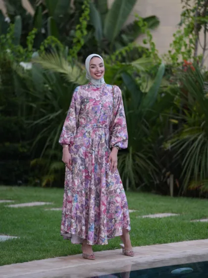 Flower Bombe Dress Céléria – robe longue femme modeste