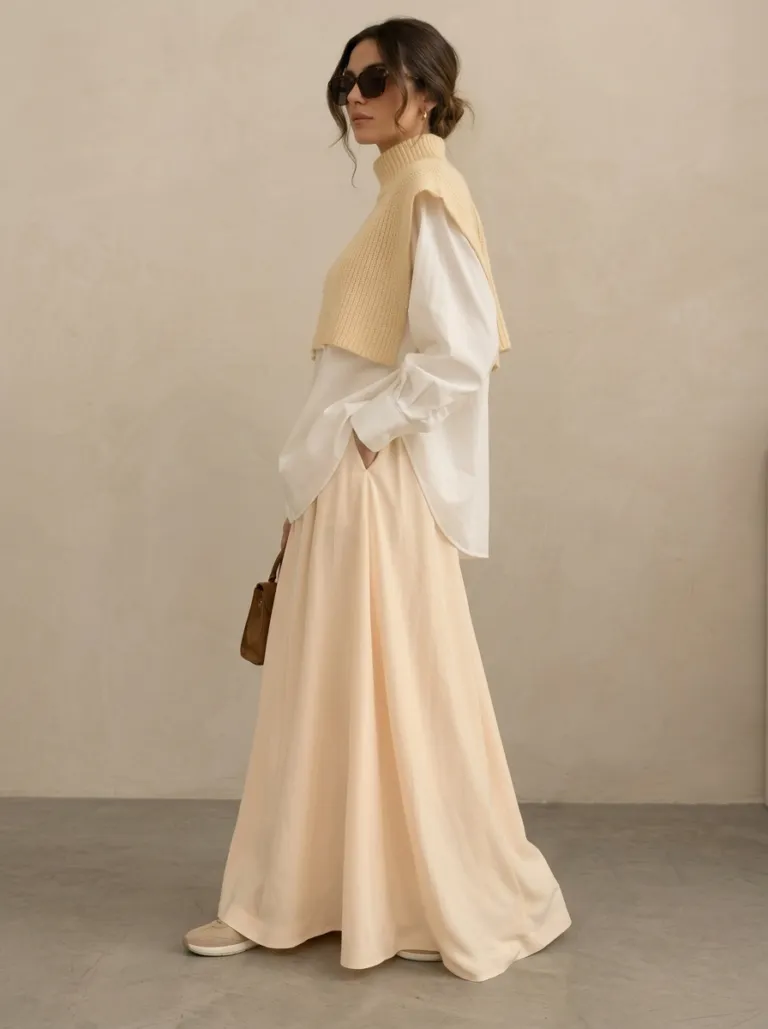 Alma Knit beige, vue de profil