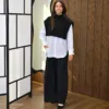 Alma Knit couleur noir porté par le mannequin, boutique CÉLÉRIA Casablanca