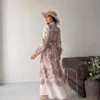 Blush Blossom Dress, robe longue fleurie, vue de dos
