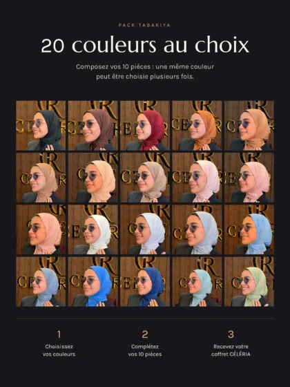 Les 20 couleurs de tabakiya CÉLÉRIA au choix