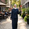 Classy Dentel bleu marine – look habillé en terrasse