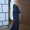 Classy Dentel bleu marine – ensemble femme modeste, vue de trois-quarts