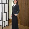 Élodie Tricot couleur gris noir porté par le mannequin, boutique CÉLÉRIA Casablanca