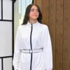 Livia Survêtement couleur blanc porté par le mannequin, boutique CÉLÉRIA Casablanca